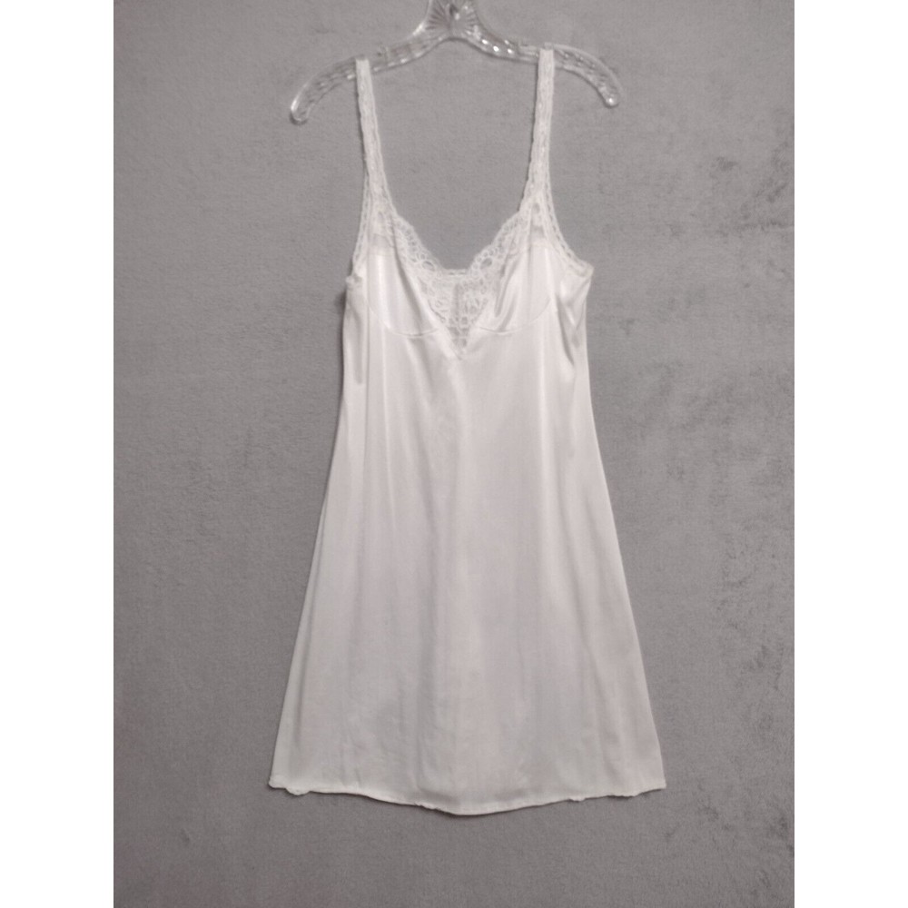 Vintage Vassarette Nightgown Slip White Women's S Lace Polyester Made in USA